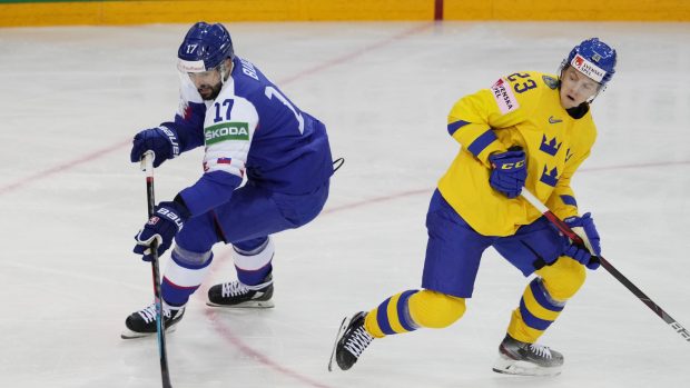 Utkání hokejového MS mezi Slovenskem a Švédskem
