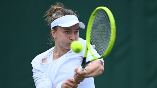 Česká tenistka Barbora Krejčíková na Wimbledonu