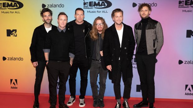 Pop rocková kapela OneRepublic na udílení evropských cen televize MTV v Budapešti