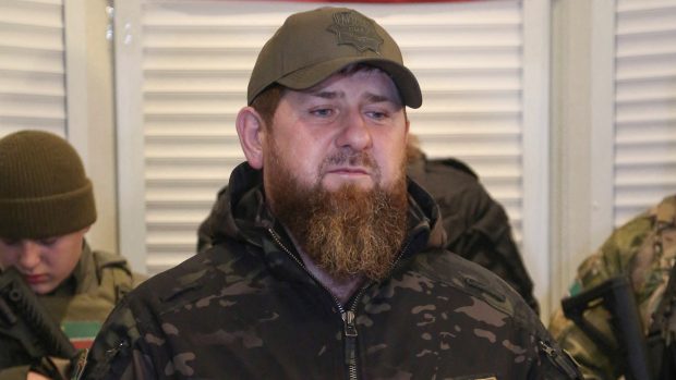 Vůdce Čečenců Ramzan Kadyrov v Mariupolu