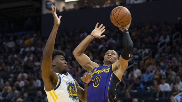 Hráči LA Lakers a Golden State