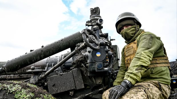 Ukrajinský voják s německou houfnicí, Záporožská oblast
