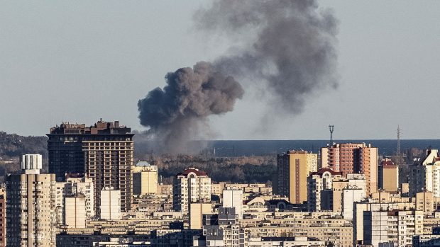 Ruské raketové útoky v Kyjevě