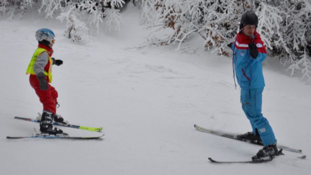 Lyžování, škola lyžování, učení se lyžování, učit se lyžovat (ilustrační foto)