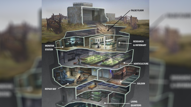 Sdílená ilustrace s konspirační zprávou, že pod mariupolskou ocelárnou se nachází tajný bunkr
