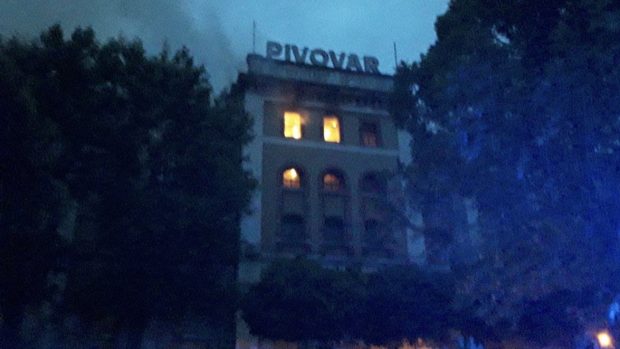 Požár pivovaru ve Vratislavicích na Liberecku