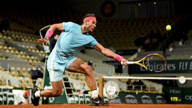 Rafael Nadal během osmifinále French Open