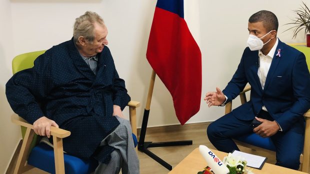 Prezident Miloš Zeman při exkluzivním rozhovoru pro TV Nova