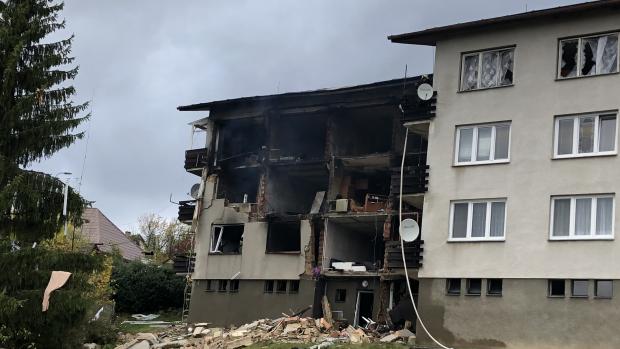 Bytový dům v Lenoře, který zničil výbuch plynu