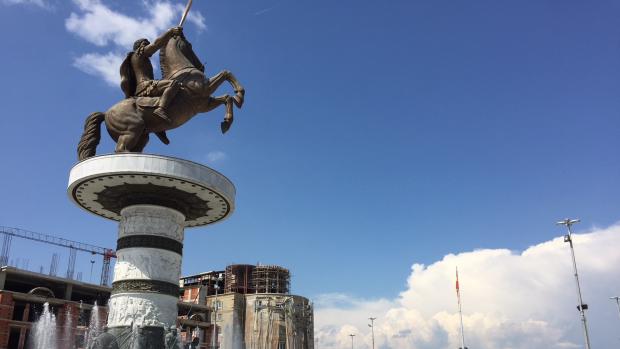 Pomník Alexandra Makedonského, co nemá jméno, ve Skopje