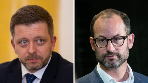 Předseda STAN Vít Rakušan (vlevo) a místopředseda hnutí Jan Farský