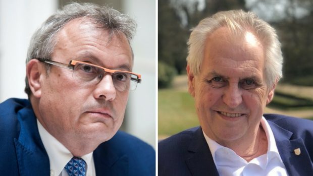 Prezident Hospodářské komory Vladimír Dlouhý a prezident Miloš Zeman