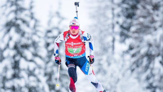 Česká biatlonista Tereza Voborníková