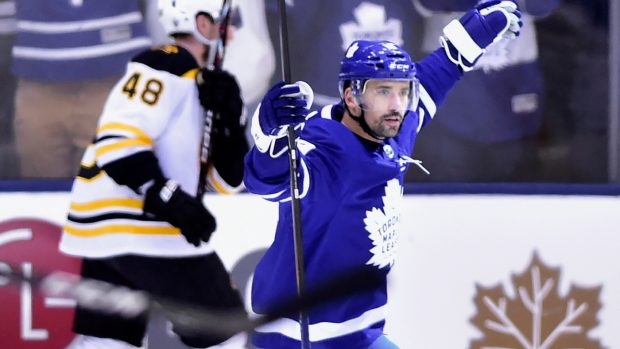 Tomáš Plekanec se raduje z gólu proti Bostonu.