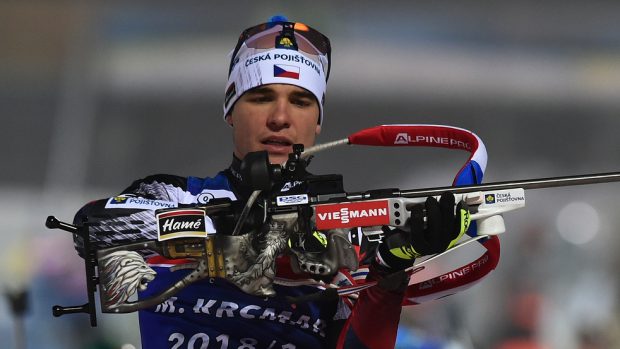 Michal Krčmář v Novém Městě na Moravě ve sprintu jednou chyboval