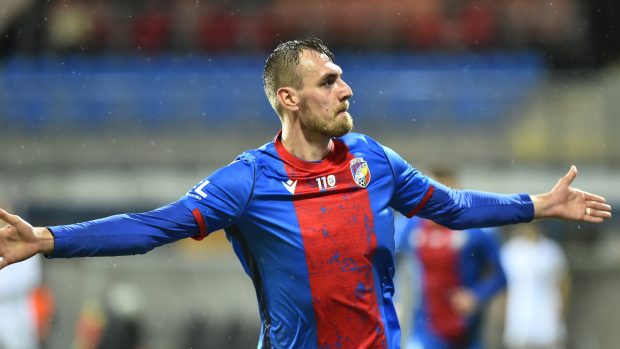 Tomáš Chorý po vítězném gólu do sítě Hradce Králové
