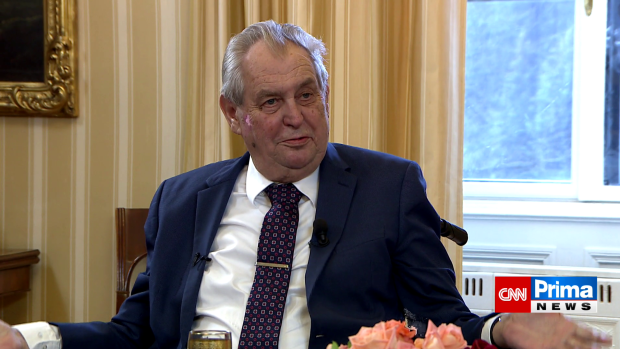 Prezident Miloš Zeman v pořadu Partie na TV Prima