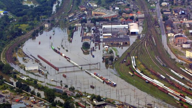 Voda v Ústí nad Labem v srpnu 2002