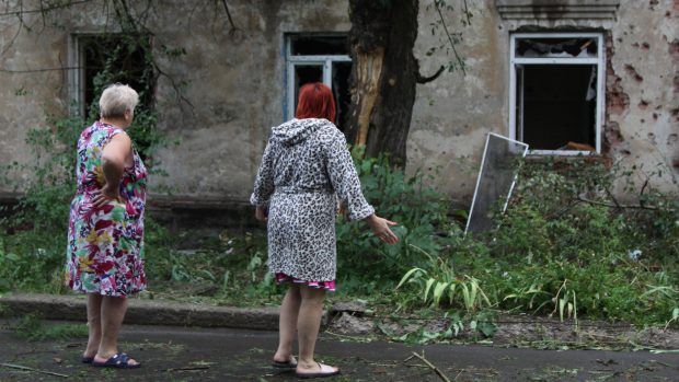 Důsledky ostřelování v Doněcku