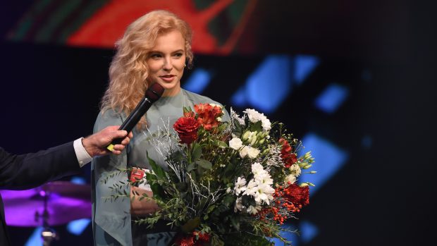 Kateřina Siniaková na vyhlašování ankety Zlatý kanár