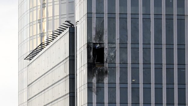 Dron se zřítil na rozestavěnou výškovou budovu v obchodní čtvrti Moskva-City