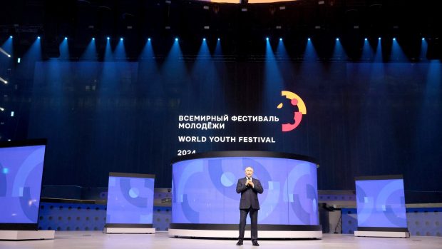 Ruský prezident Vladimir Putin při zakončení Světového festivalu mládeže v Soči
