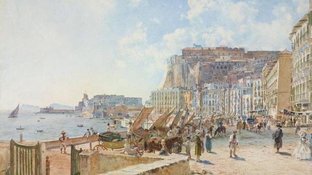 Rudolf von Alt: V přístavu Santa Lucia v Neapoli, 1835