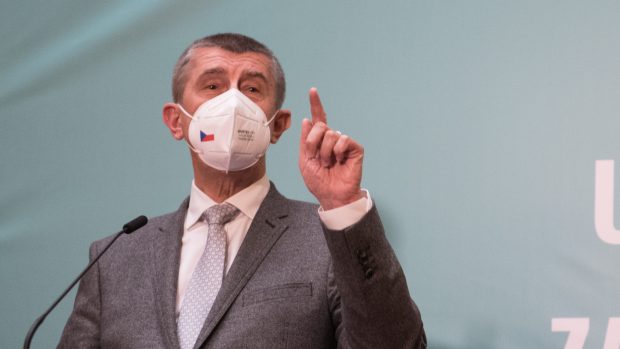 Andrej Babiš na tiskové konferenci na Ministrestvu zdravotnictví.