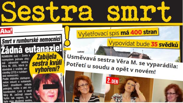 Ukázka některých titulků novin z roku 2014 z deníků Blesk.cz a Aha!