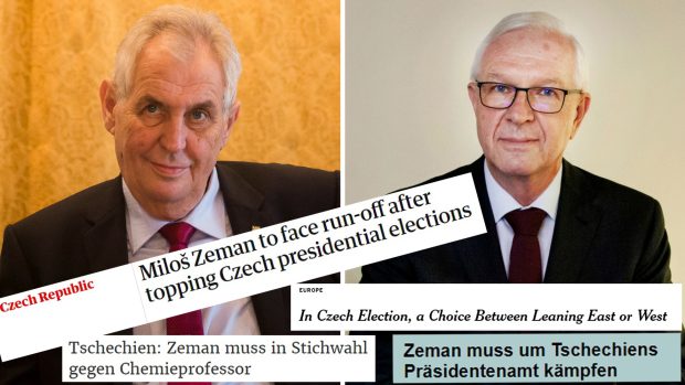 Titulky zahraničních komentářů k českým prezidentským volbám.