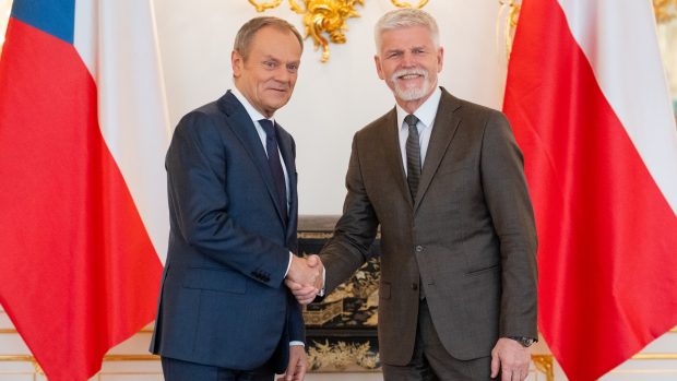 Polský premiér Donald Tusk a prezident Petr Pavel