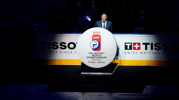 Šéf hokejového svazu Alois Hadamczik na zahajovacím ceremoniálů mistroství v Praze