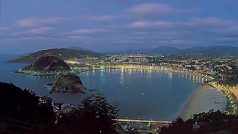 San Sebastián - zátoka La Concha v noci