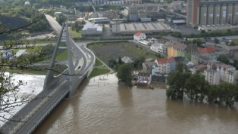 Pohled na zatopené Ústí nad Labem