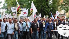 Horníci protestují proti likvidaci slezských dolů