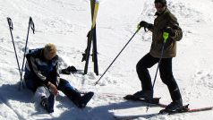 zraněný lyžař