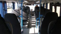 Autobus ČSAD Slaný zevnitř - u litoměřického nádraží