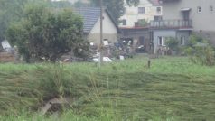 Odstraňování povodňových škod v Jeseníku nad Odrou