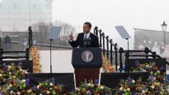 Barack Obama při projevu