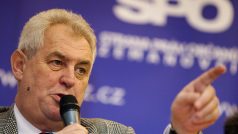 Miloš Zeman na besedě SPO na pražském Výstavišti.