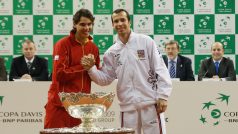 Rafael Nadal a Radek Štěpánek po losu finále DC