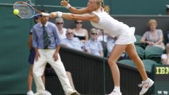 Petra Kvitová při semifinále Wimbledonu