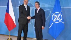 Setkání Petra Nečase s GT NATO Rassmusenem.