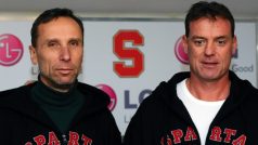 Nová trenérská dvojice hokejové Sparty - hlavní trenér týmu Miloslav Hořava (vlevo) a jeho asistent Radim Rulík