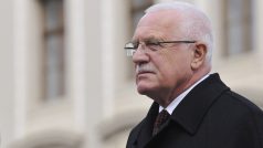 Prezident Václav Klaus na Hradčanském náměstí