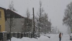 Zima a sníh v Úvalech - situace v centru města