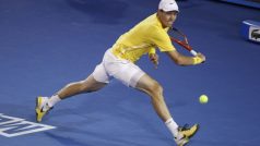 Tomáš Berdych při neúspěšném čtvrtfinále Australian Open proti Novaku Djokovićovi