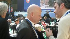 Ivan Hašek po volbách do výkonného výboru UEFA poskytuje rozhovor RTL