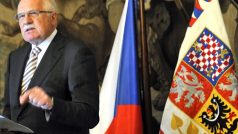 Prezident Václav Klaus se na Pražském hradě vyjádřil k vládní krizi