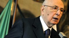 Italský prezident Giorgio Napolitano na návštěvě Prahy.